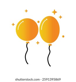 Colorful decorative balloons for Celebratory Events and Festivities. Balloon in cartoon style. Bunch of balloons for birthday and party. Vector Illustration. balloon icon