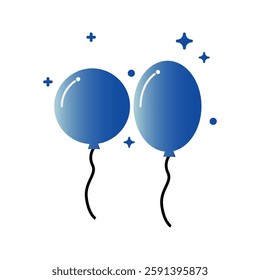 Colorful decorative balloons for Celebratory Events and Festivities. Balloon in cartoon style. Bunch of balloons for birthday and party. Vector Illustration. balloon icon