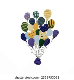 Colorful Decorative Balloons Clustered in a Creative Artistic Arrangement