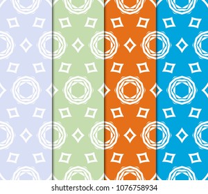 Colorful decorative beautiful pattern set in bright tones. Vector illustration. Fashion design.