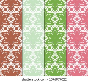Colorful decorative beautiful pattern set in bright tones. Vector illustration. Fashion design.