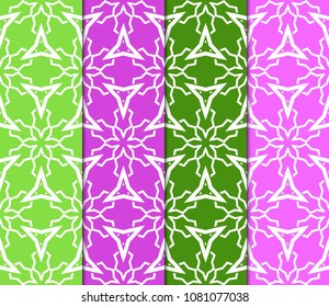 Colorful decorative beautiful pattern set in bright tones. Vector illustration. Fashion design.