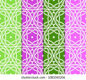 Colorful decorative beautiful pattern set in bright tones. Vector illustration. Fashion design.