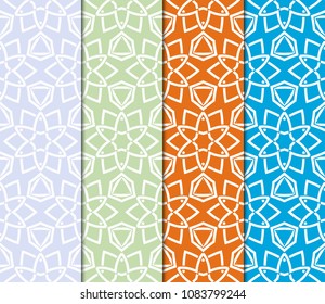 Colorful decorative beautiful pattern set in bright tones. Vector illustration. Fashion design.