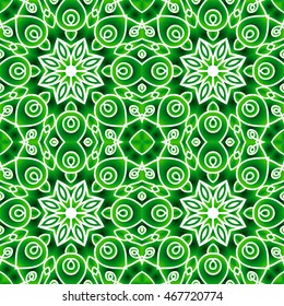 Colorful decorative card with mandala of swirling waves. Creative modern idea