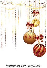 Colorful decorative Christmas glass balls, holiday ornaments.