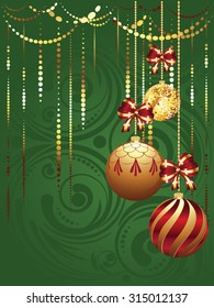 Colorful decorative Christmas glass balls, holiday ornaments.