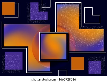 Composición decorativa colorida, textura de formas geométricas abstractas en negro. Diseño gráfico de la plantilla de portada universal, patrón mínimo de fondo. Ilustración vectorial.