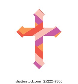 Cruz decorativa colorida - Vector individual 07