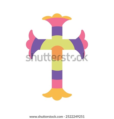 Colorful Decorative Cross - Single Vector 10