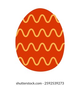 Colorful decorative egg with wavy patterns perfect for spring celebrations