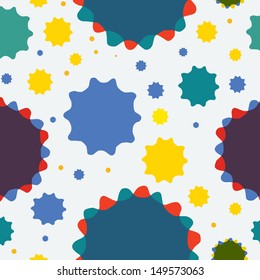 Colorful decorative elements blots on a white background  -  seamless pattern