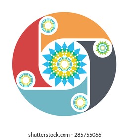 Colorful decorative figure for the web. Template for infographics.