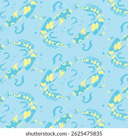 Colorful Decorative Fish Seamless Pattern