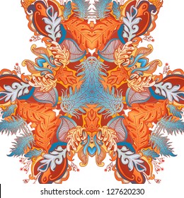 Colorful decorative floral background. fantastic flowers and lines