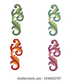 COLORFUL DECORATIVE FLOWERS IN CLASSIC STYLE WITH ANTIQUE FRIEZES