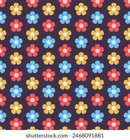 Coloridas Flores Decorativas Repetir Patrón De Fondo