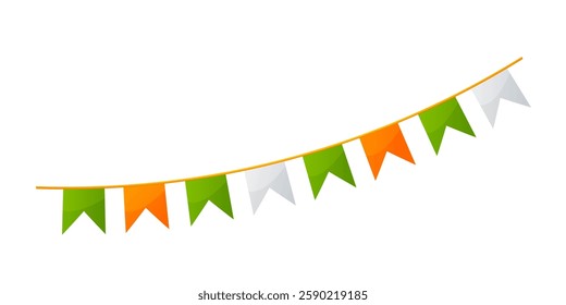 Colorful decorative garland for St. Patrick's Day holiday isolated on white background.