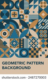Colorful decorative geometric mosaic background, geometric pattern