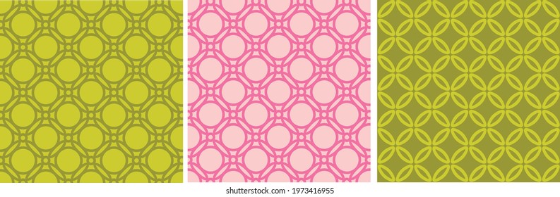 Colorful decorative geometric patterns in perfect matching colors