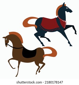 Colorful Decorative Horse Vector Illustration