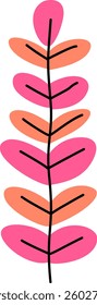 colorful decorative leaf twig, floral ornament