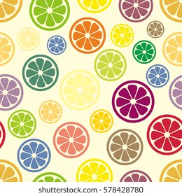 Colorful decorative lemon seamless pattern background