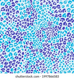 Colorful decorative leopard print design. African animal skin print fur texture background. Spotted vector seamless pattern.