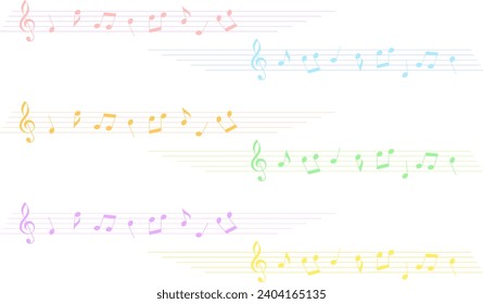 Colorful decorative line illustration of musical note and G clef