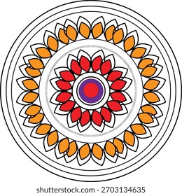 El diseño colorido y decorativo del mandala que utiliza el Vector se puede utilizar como diseño del fondo