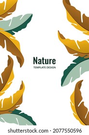 Colorful decorative oak leaves on a white background, falling foliage. Creative template for your design. Vector illustration