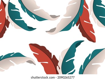 Colorful decorative oak leaves on a white background, falling foliage. Creative template for your design. Vector illustration