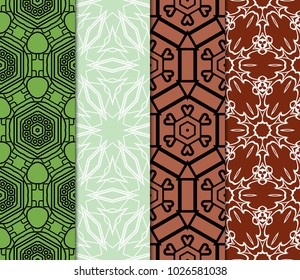 Colorful decorative pattern set in bright tones. Vector illustration. Fashion design