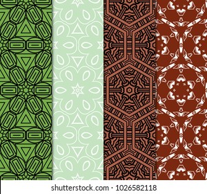 Colorful decorative pattern set in bright tones. Vector illustration. Fashion design
