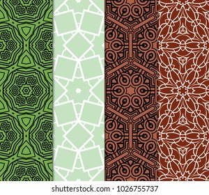 Colorful decorative pattern set in bright tones. Vector illustration. Fashion design