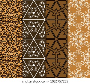 Colorful decorative pattern set in bright tones. Vector illustration. Fashion design