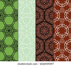 Colorful decorative pattern set in bright tones. Vector illustration. Fashion design