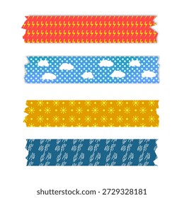 Tiras decorativas coloridas de la cinta del patrón