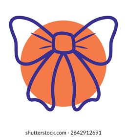 Colorful decorative ribbon bow. Vector illustration