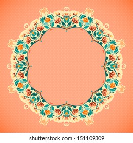 Colorful decorative round background. circle background with many details