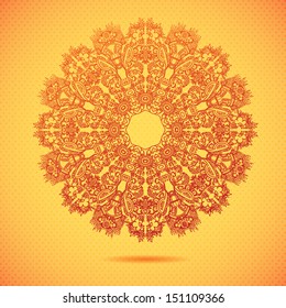 Colorful decorative round background. circle background with many details