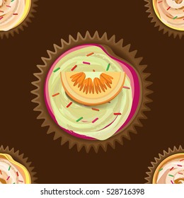 Colorful decorative seamless vector pattern. For your delicious works