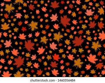 Colorful decorative vector seamless pattern with autumn maple leaves