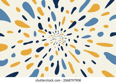 Colorful Decorative Water Explosion Confetti Pattern Background. Flat Vector Wallpaper Design Template Element. 