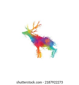 colorful deer animal illustration vector art wall art print shirt print