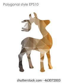 Colorful deer in geometric polygonal style.Abstract gems triangle,modern design background.Vector illustration EPS10. Concept for Christmas celebrate festival card on white isolated. 