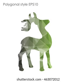 Colorful deer in geometric polygonal style.Abstract gems triangle,modern design background.Vector illustration EPS10. Concept for Christmas celebrate festival card on white isolated. 