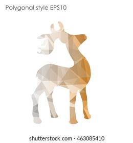 Colorful deer in geometric polygonal style.Abstract gems triangle,modern design background.Vector illustration EPS10. Concept for Christmas celebrate festival card on white isolated. 