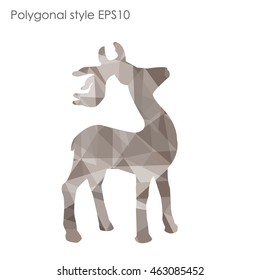 Colorful deer in geometric polygonal style.Abstract gems triangle,modern design background.Vector illustration EPS10. Concept for Christmas celebrate festival card on white isolated. 