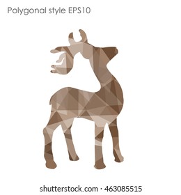 Colorful deer in geometric polygonal style.Abstract gems triangle,modern design background.Vector illustration EPS10. Concept for Christmas celebrate festival card on white isolated. 